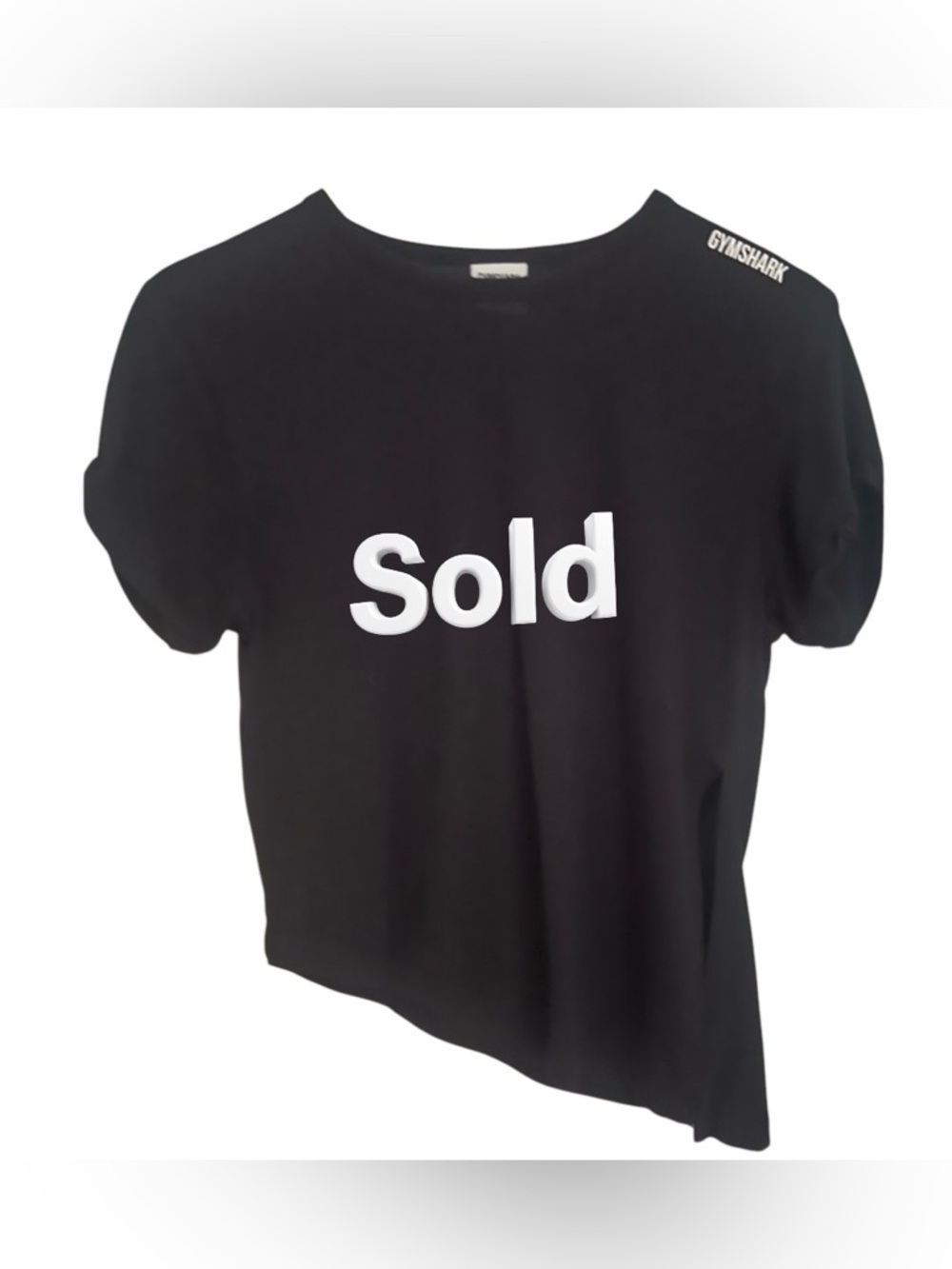 Gymshark Women’s Black Short Sleeve 
T-Shirt with Shoulder Drop Logo. Size Small